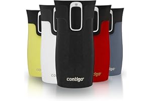 Contigo West Loop Mini Autoseal | Taza Térmica de Acero Inoxidable | Frasco de vacío | Vaso a prueba de fugas | Taza de café para llevar con tapa fácil de limpiar sin BPA | Licorice | 300 ml
