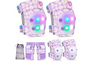 MHJY Lot de 6 genouillères et coudières légères pour enfants de 3 à 8 ans - Cadeau pour vélo, patins, skateboard, scooter, sports