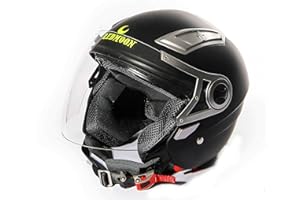 RedMoon Casco Moto Demi Jet, Omologato ECE 22-05, con doppia Visiera Antigraffio e Parasole per uso su scooter e motociclette (White, XL)