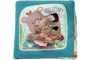 Lilliputiens - Książka o przebudzeniu w tkaninie Cezar Mimos - Interaktywna książka z lalką na palec - Historia dobranoc dla niemowląt - Idealny do pobudzania wyobraźni - Od 12 miesięcy - 86863