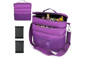 SHUDYEAR 3-lagiger Spielzeug Tasche Transport viel Platz für Figuren Hörfiguren Tonie Folie Ladegerät Kopfhörer Ladegerät Tigercard Bag für Tigerbox Tonie Toniebox Starterset (Berry, Polyester)