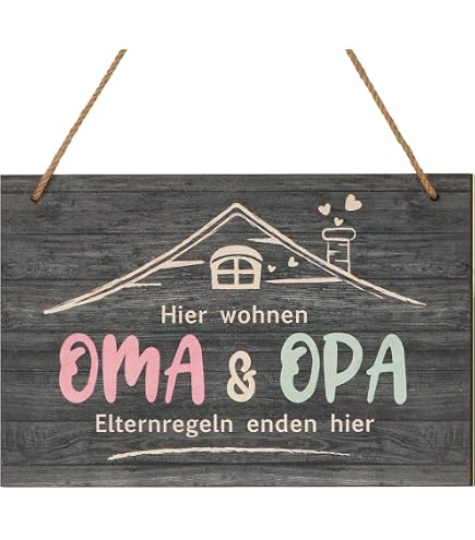 Schiefertafel 'Bei Oma Schmeckt Es Am Besten' – Wanddekoration 22x16 Cm