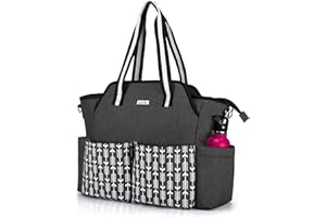 ‎CURMIO CURMIO Lehrertasche, Lehrer-Arbeitstasche für Frauen, Tragbare Aktentaschen für Laptop, Aufbewahrungstasche für Lehrerbedarf wie Ordnern, Notizbüchern oder Büchern, Schwarz (LEERE TASCHE)