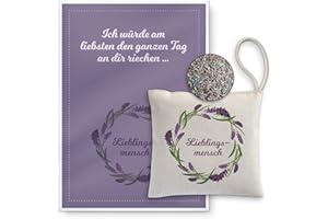 ‎REELAX.ME reelax.me Lavendel Kissen als Auto Duft oder Glücksbringer, Lavendel-Säckchen mit Karte als Duftsäckchen, Schrankduft, Raumduft, Lavendelblüten, LIEBLINGSMENSCH Geschenk