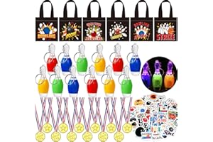 CLEBOEN 86STK Bowling Mitgebsel Kindergeburtstag Medaillen Bowling Bowlingkugel Schlüsselanhänger Mitgebsel Tüten Sticker Give Aways für Mitbringsel Kinder Bowling Piñata Füllung Gastgeschenke