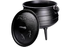 TALK-POINT TP BBQ Potjie - Hervidor de hierro fundido sudafricano, horno holandés con tapa y patas, olla de tres patas para guisar, para cocinar como accesorio de camping para cocinar al aire libre, 12 litros