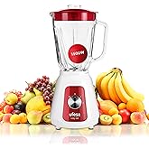 Ufesa BS4717 Ruby Red Batidora de Vaso, 1500W Potencia Max, Jarra de Cristal de 1.5L, 2 Velocidades + Pulse, Cierre Hermético