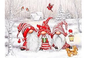 AIKEWO Christmas Paint by Numbers for Adults, Gnomes Paint by Numbers for Adults Beginner, Acrylic Watercolor Paint by Number Kits, Painting by Numbers Perfect for Home Wall Decor - 12x16 Inch