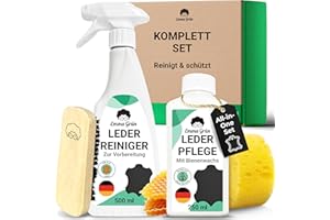 ‎EMMA GRÜN Emma Grün® Lederreiniger & Lederpflege Auto Reinigungsset [MIT BIENENWACHS] - Für Glatt- & Kunstleder - Alcantara Reiniger Autositze - Reiniger & Lederpflege für Ledercouch & Sofa aus Deutschland