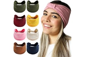 Overcare Lot 8 Bandeau Cheveux Femme Large & Turban Femme - Idéal Yoga, Bandeau Maquillage, Bandeau Sport & Bandeau Bebe Fille. Accessoire Cheveux parfait pour Foulard Cheveux & Serre Tête Femme (K)