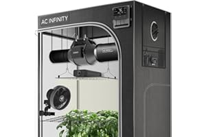AC Infinity Advance Grow System 3x3, 3-Plant Kit 90x90x180cm, WiFi-Integrated Grow Tent Kit, Automate Ventilation, Circulation, Schedule Full Spectrum Samsung LM301H LED Grow Light, 2000D Mylar Tent