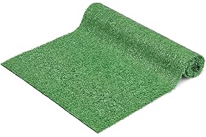GOTGELIF 15mm Emerald Green Artificial Grass Pile Roll, 0.5mx2m Natural & Realistic Looking Synthetic Grass Fake Lawn, Artificial Turf Mat for Pet Porch Garden Backyard-Revamp Your Outdoor Space