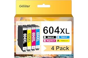Glliter 604XL Patronen Kompatibel für Epson 604 Patronen für Epson XP 2205 Patronen für Expression Home XP-2200 XP-3200 XP-3205 XP-4200 XP-4205 Workforce WF-2910 WF-2930 WF-2935 (‎‎‎‎‎‎‎4er-Pack)