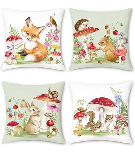 Set 4 Federe Bohémien ISANOU - Motivo Arcobaleno E Sole 45,7x45,7cm