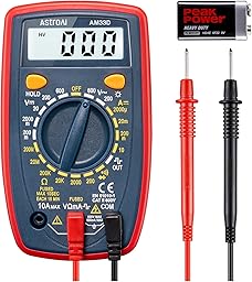 AstroAI Digital Multimeter Voltmeter Ohmmeter Ammeter Multi Tester Meter with Backlit LCD Electronic Test Meter Measures Voltage, Current, Resistance; Tests Continuity, Diode（Blue）