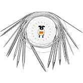 11-teiliges Rundstricknadel-Set Aus Edelstahl – 80 Cm Länge, Größen 1.5 Bis 5 Mm, Inkl. Stopfnadeln