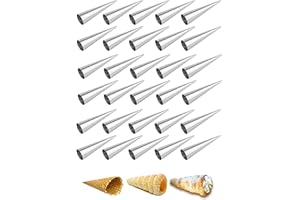 GMMH Trubotchki - Stampo per anelli iridescenti, in acciaio inox, per pasticceria, per croissant arrotolati in crema, con cornetto, colore: crema