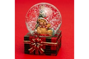 ‎SIKORA SIKORA SK08 Kleine Glas Deko Schneekugel Bär mit Tannenbaum Weihnachten Weihnachtsdeko D:45mm