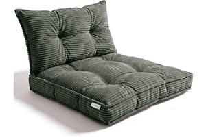 GuteKudde® Loungekudde för trädgårdsmöbler – sittdyna – utomhus rottingmöbler, sittkuddar och bekväma stolkuddar (sittdyna 50 x 50) (mörkgrönt manchester)