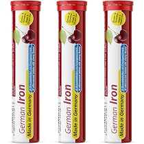 German Iron Effervescent Tablets, Pack of 60, Cherry Flavour, 14 ...