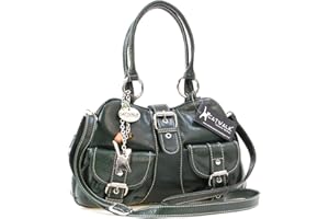 Catwalk Collection Handbags - Cuir Véritable - Sac à Main/Sac Porté Main avec Bandoulière réglable et détachable/Besace/Sac Porté Croisé - Femme - FAITH