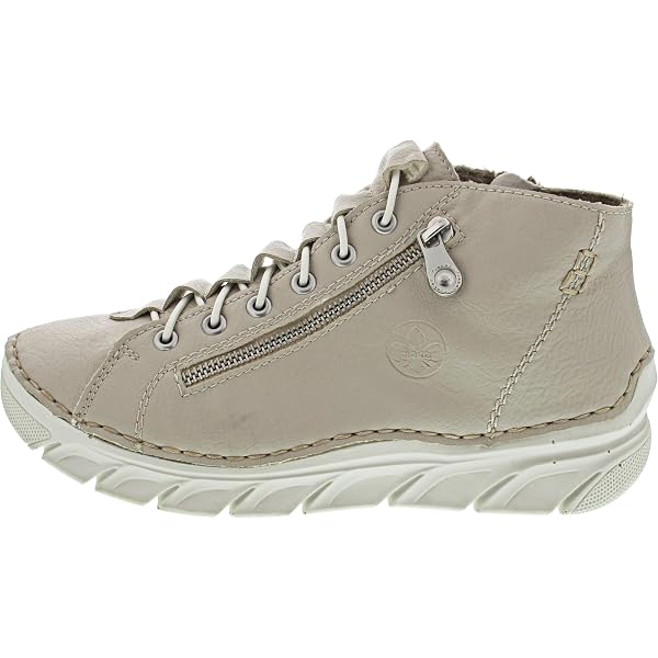 Bottes Courtes Classiques Pour Femme Rieker Z0051 | En Cuir Synthétique, Doublure Chaude | Semelle Adhérente, Talon 3.4 Cm | Fermeture éclair - 3