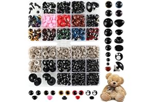 HAOYULUO 700 pezzi di occhi e naso di sicurezza Amigurumi in plastica colorata per bambole fatte a mano all'uncinetto, animali di peluche, orsacchiotti (6-27 mm)