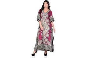 Shah Crafts. Women Kaftan Tunic Kimono Long Maxi Party Dress for Loungewear Holidays Nightwear Beach Cover Up Caftans Free Size