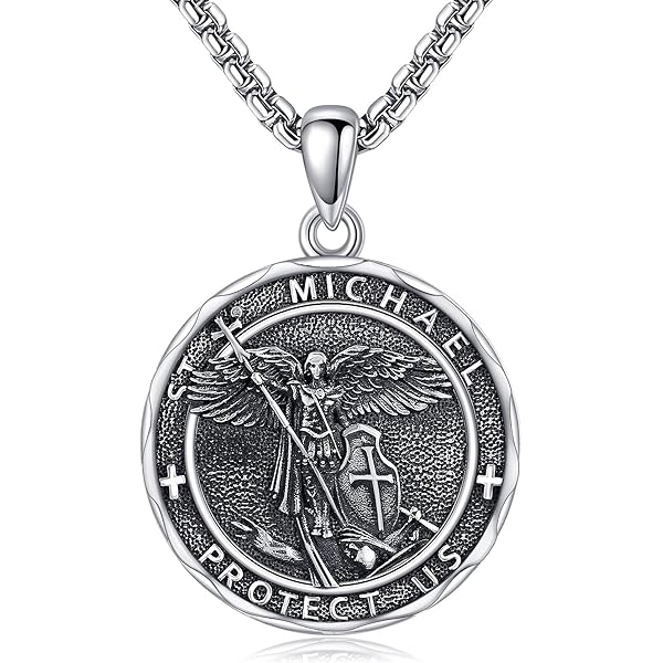 JewelryWe Heilige Michael ring heren roestvrij staal herenring