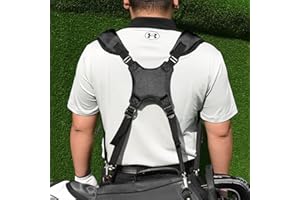 BIG TEETH Sangle de rechange confortable pour sac de golf, double bandoulière réglable, sangle rembourrée pour sac de transport de golf