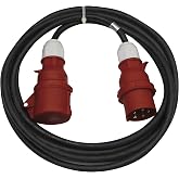 EMOS CEE IP44 Extension Cable 10 m, 5-Pole Connector, 400 V 16 A 3680 W, Rubber CGSG 5C H05RR-F 2.5 mm&sup2;, Water/Temperature Re