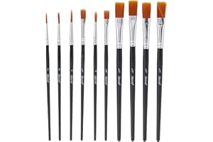 Harris Seriously Good Flat Artist Arts and Crafts Paint Brushes, 10 Pack