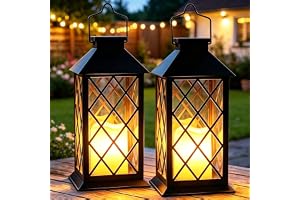 Yowin 2-pack 35 cm stor hängande lykta utomhusträdgård med härdat glas