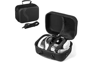 DEVASO Grand étui de transport pour Meta Quest 3, étui à doublure souple compatible avec Kiwi Design/BOBOVR sangle de tête de batterie et autres accessoires, sac rigide pour le voyage et le rangement