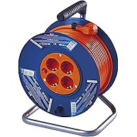EMOS DG-4ZR-DB04 Profi-Kabeltrommel, 25m Kabel mit 4 Steckdosen, 1,5 mm Schuko, IP20, Robuster, hochbruchfester…