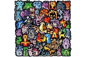 PRETTY SUNSHINE PRETTYSUNSHINE Wasserfest Neon Sticker Set 120 Stück, Graffiti Anime Aufkleber für Macbook Laptop Fahrrad Koffer Helm Skateboard Auto Motorrad Stickerbomb