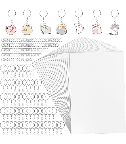WOOWAIR Plastique Fou, 225 Pièces Shrink Film Set, Incluent 25 Plastique Fou A5, avec 100 Boucles Ouvertes, 100 Anneaux Porte Clé, Magique Kit pour les Bricolages, 20x14.5cm WOOWAIR Plastique Fou, 225 Pièces Shrink Film Set, Incluent 25 Plastique Fou A5, avec 100 Boucles Ouvertes, 100 Anneaux Porte Clé, Magique Kit pour les Bricolages, 20x14.5cm
