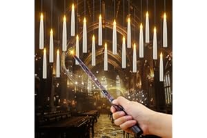 SoulBay Pływające świece z pilotem różdżki i timerem 6H, 20 szt. baterii, bezpłomieniowe, elektryczne, wiszące magiczne świece LED do domu, pokoju, na imprezę, stół, sufit, dekoracja bożonarodzeniowa,