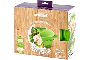 MASTRAD - Cuit Vapeur - Cuisson Micro-Onde - Conservation - Cuisson Saine & Rapide d'un Repas Complet - Préserve le Goût et les Nutriments - 3,2L - Vert