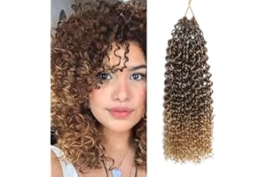 FLWAI Pre Looped Micro Kinky Curly Crochet Hair 8 Packs 12 Inch Yanky Twist Crochet Hair Kinky Twist Synthetic Wavy Curly Crochet Hair Extensions for Black Women (T33/27, 12inch)