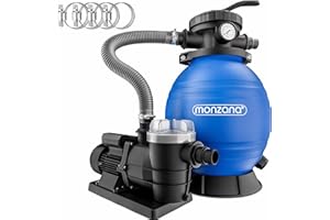 Monzana Depuradora Sistema de Filtro de Arena 9.600 L/h con Pre Filtro para Piscina Deposito 25L
