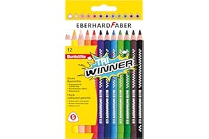 Eberhard Faber 518412 - Set di matite colorate TRI Winner, 12 matite colorate infrangibili, forma triangolare