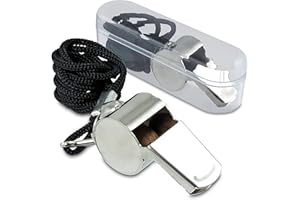 LionSports Edelstahl Trillerpfeife - Mit praktischer Aufbewahrungsbox und Halsband - Perfekt für alle Sportarten und Aktivitäten - Mit Geld zurück Garantie - 2 Jahre testen