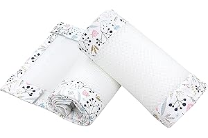 TupTam Bettumrandung Babybett 3D Mesh Nestchen – Gitterstäbe Schutz Netz 2er, Farbe: Vogelbeere, Größe: ca. 128 x 30 cm (für Babybett 140x70)