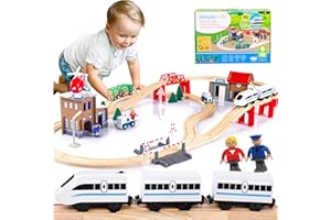 Green series drewniana kolejka, pociąg elektryczny kolejka dla dzieci, zgodny z IKEA, model GS0010