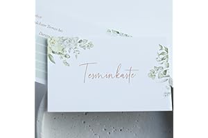 ‎HEAVEN+PAPER 100 Blanko Terminkarten zum Ausfüllen Eukalyptus für Dienstleister mit Termin, wie Massage, Nagelstudio, Friseur, Beauty