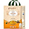 Narti pure organic haldi chandan ubtan powder for insta glowing skin and whitening body 300 g , face wash bride ceremony / herbal tan insta removel pack men 300g