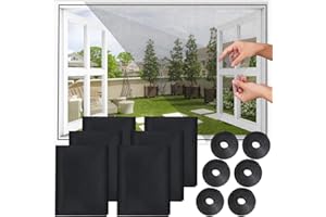 BYTLXM Fliegengitter Fenster, 6 Stück Moskitonetze für Fenster, mit 6 Rollen Selbstklebeband, Mückenschutz Fenster, für Fliegen Bug Bee Moskito Schutz Mesh DIY