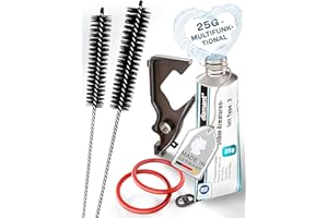 fancility Kit d'entretien XL [avec instructions vidéo] pour Siemens EQ5 EQ6 EQ7 EQ8 & Bosch Vero Neff Gaggenau – 25 g de graisse silicone, joint de forme pour groupe café automatique et joints