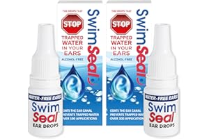 SwimSeal™ Twin-Pack All Natural Swimmer's Ear Drops for Daily Use Rather Than Alcohol Drops or Earplugs. The Solution for Your Ears for All Water Exposure for All Ages.